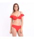 Haut bikini push up volant piqué uni