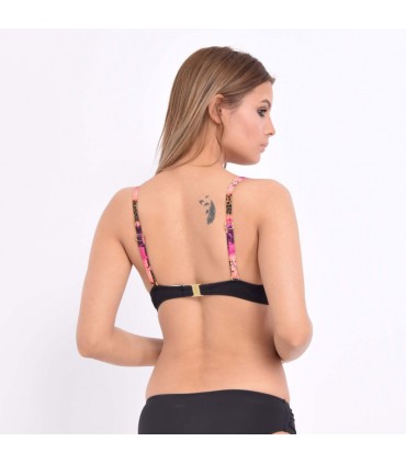 Haut de bikini push up imprimé Tiger