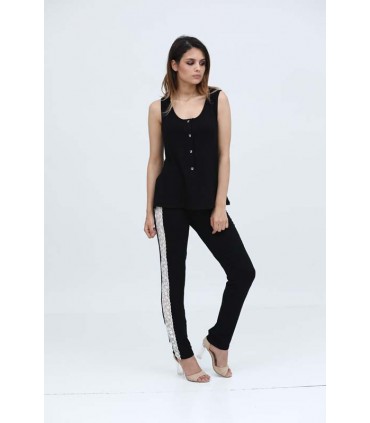 Pull sans manche avec pattes