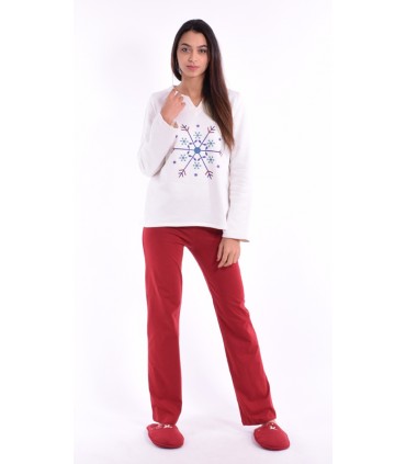 Tee-shirt - Pyjama chaud- Molleton gratté - Thème Flocon