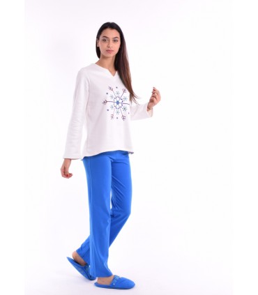 Tee-shirt - Pyjama chaud- Molleton gratté - Thème Flocon