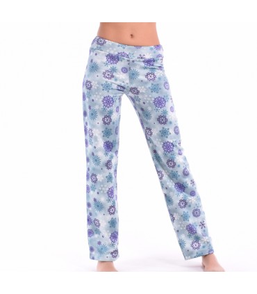 Pantalon - Pyjama -Molleton gratté - Thème Flocon