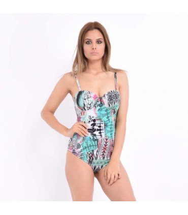 Maillot bandeau armature apparente 